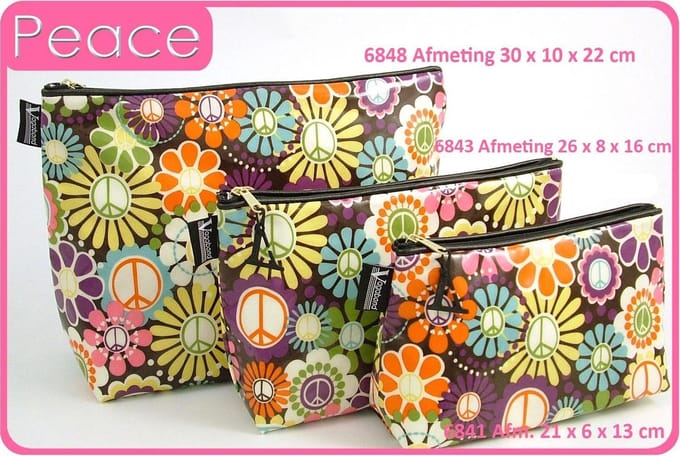 Vagabond-Toilettas- Medium Sack "Peace" 6843-afmeting 26 x 8 x 16 cm