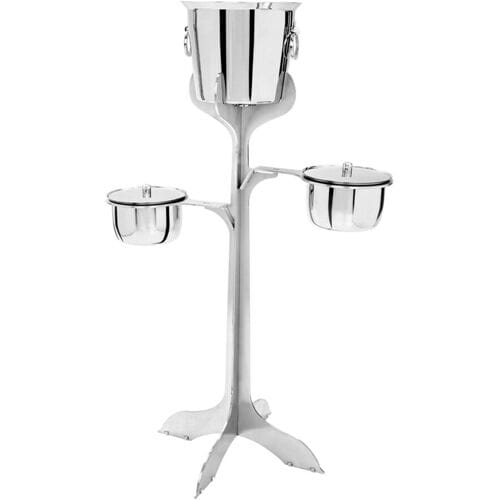 GGM Gastro Flaschenkühler mit Ständer & 2 Eiswürfelbehälter - Edelstahl Zilver