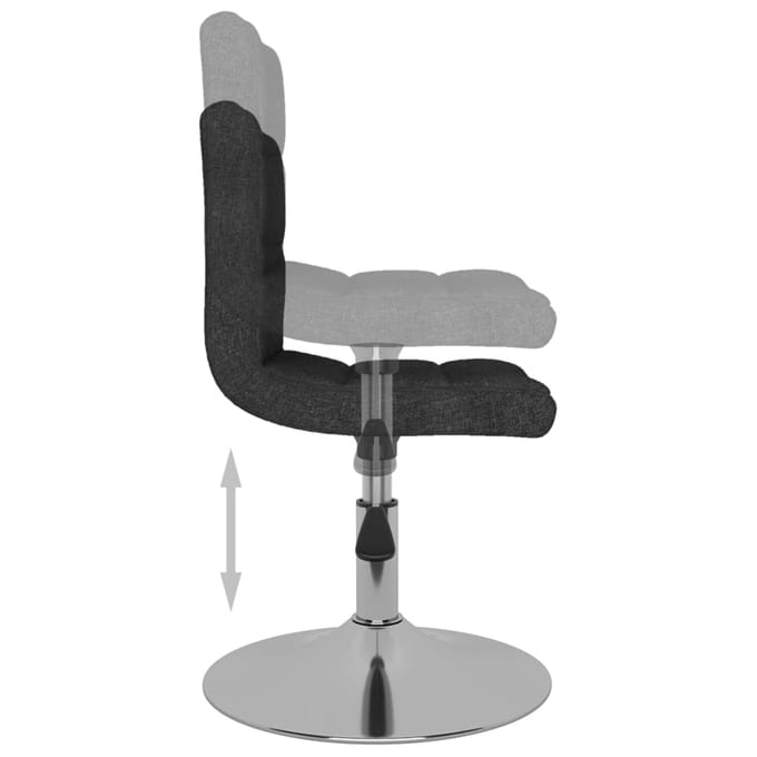 vidaXL - Eetkamerstoelen - 6 - st - draaibaar - stof - zwart