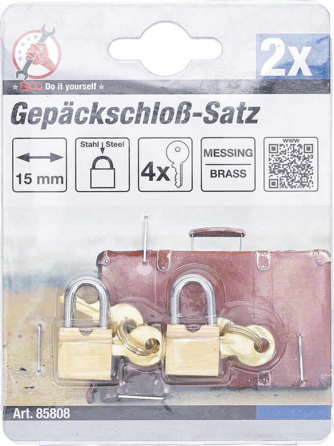 BGS Reiskoffer slotenset 15 mm 2 delig