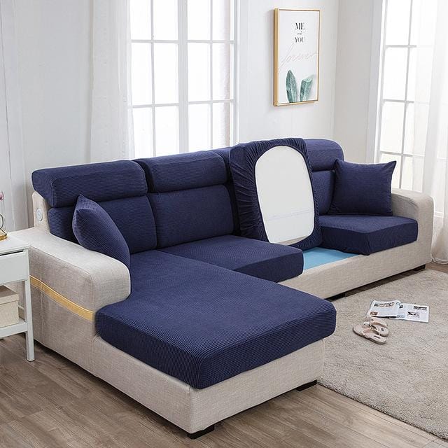 Effen kleur bankhoes rugleuning kussenhoes polar fleece hoekbank hoes chaise longue beschermer size-1 white