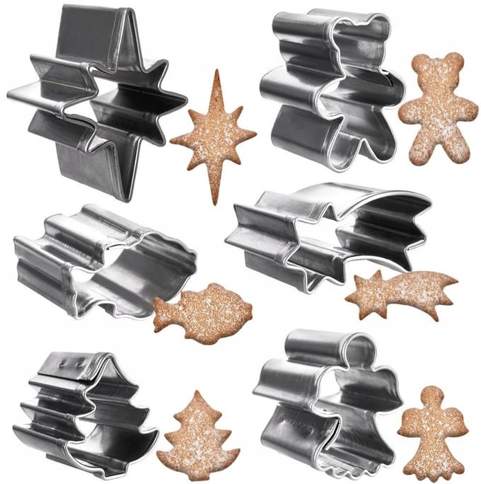Roestvrijstalen Kerstkoekjes Uitsnijders - 6 Stuks, 2 cm