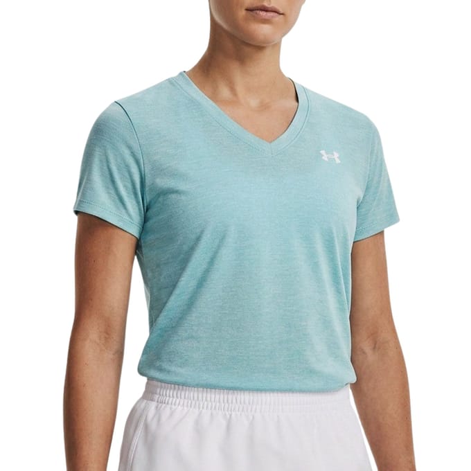 Under Armour Tech Twist T-shirt Dames-blauw, wit