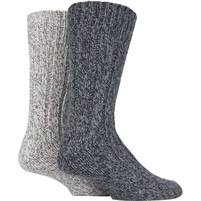 2 paar dikke winter warme gebreide wollen laarzensokken - SS131 Dark