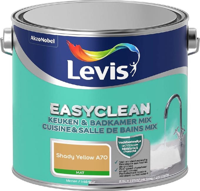 Levis - Easyclean Keuken & Badkamer Mix - Shady Yellow A70 - Mengverf - 2,5 L