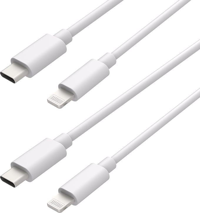 USB C naar Lightning Kabel - Oplader - Oplaadkabel Geschikt voor Apple / Iphone oplader - Fast Charge - MFi gecertificeerd - 75cm - Wit - 2 stuks - Cazy