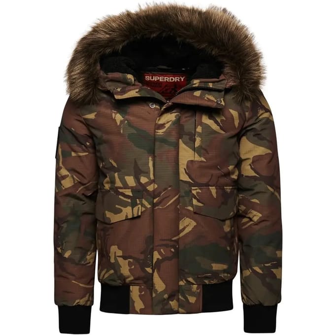 Superdry - Everest pufferbomberjack met capuchon - Heren - Gewatteerde jassen
