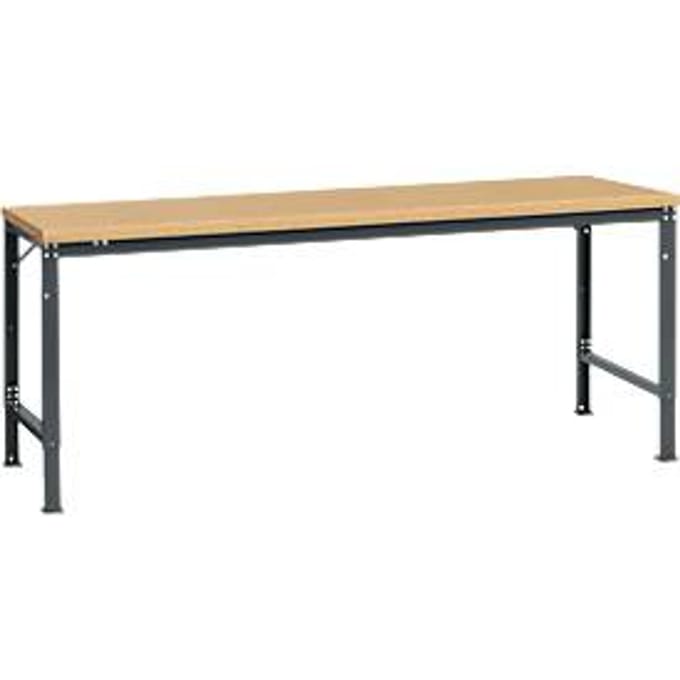 Manuflex basistafel UNIVERSAL Speciaal, 2000 x 1000 mm, multiplex natuur, antraciet