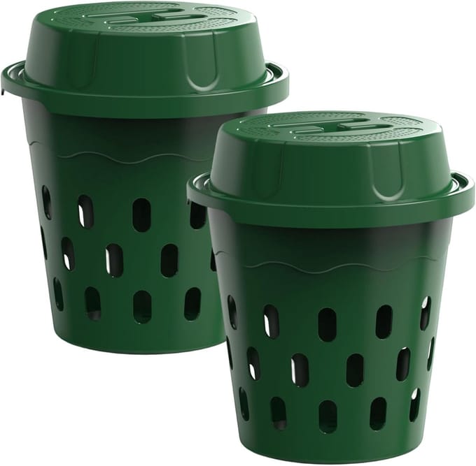 Wormcompostcontainers Set - Compostbakken - Afval Verwerken - Ventilatiegaten - 2 Stuks - Groen