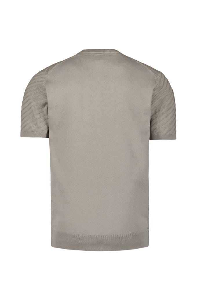 No Excess Pullover Short Sleeve Crewneck Solid Jacquard Clay Maat: S | Basic T-Shirts Outlet | Heren | Beige