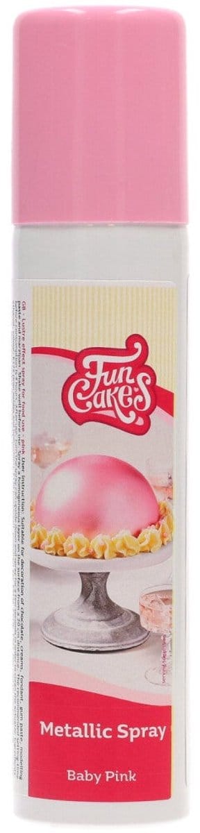 FunCakes Metallic Spray - Baby Roze - 100ml - Eetbare Kleurstof - Taartdecoratie