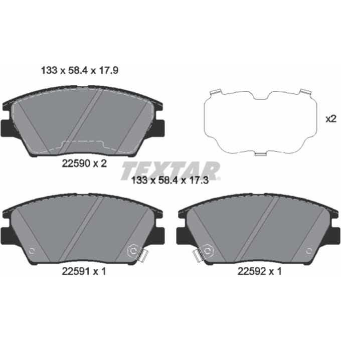 Remblokset TEXTAR 2259001, voor