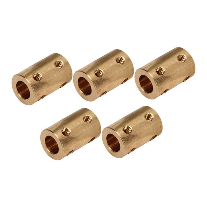 5 Stuks Askoppeling 22mm Lengte 14mm Buitendiameter 5 tot 8mm ID Boring Starre Koppeling Messing Motoras Connector beige