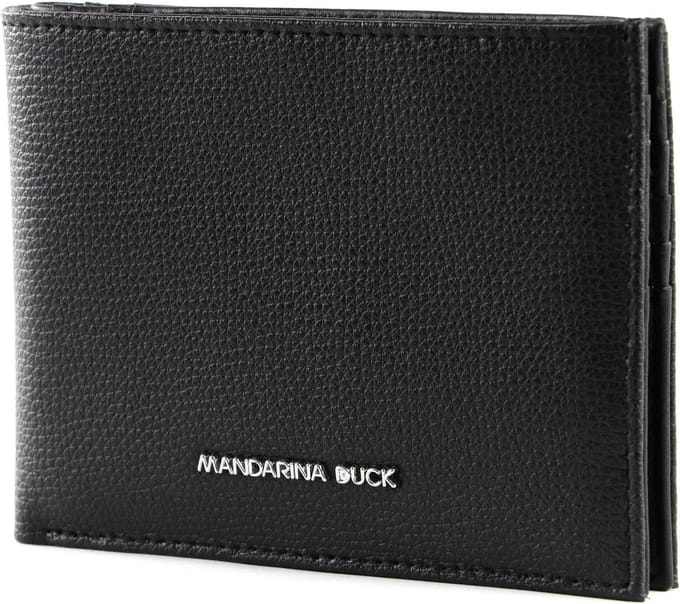MANDARINA DUCK Leren Kaarthoes Mellow Urban Wallet Nero Zwart