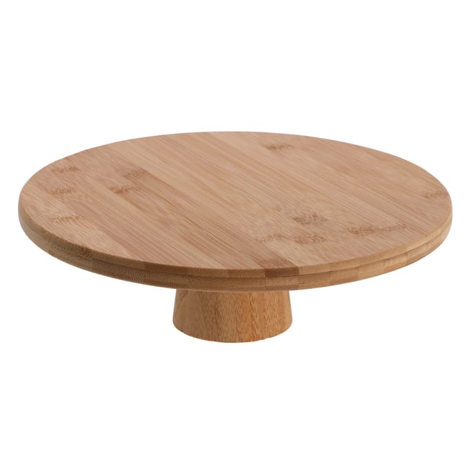 Bamboe Serveerplank op Voet 28 x 9 cm - Borrelplank - Bruin - Rond