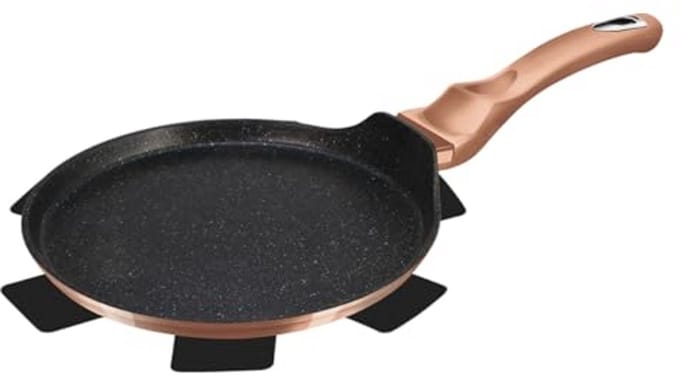 Pannetje voor Pannenkoeken 28 cm - Roze Gouden Metallic Afwerking
