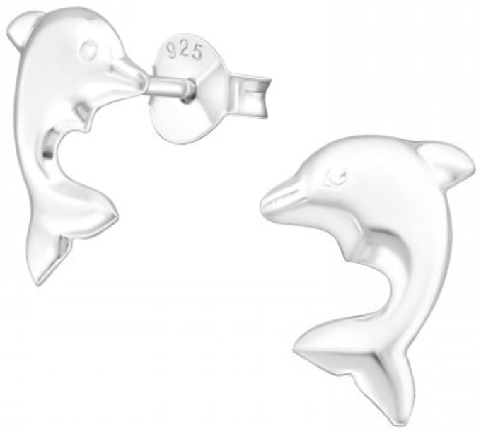 Joy|S - Zilveren dolfijn oorbellen - 8 x 11 mm