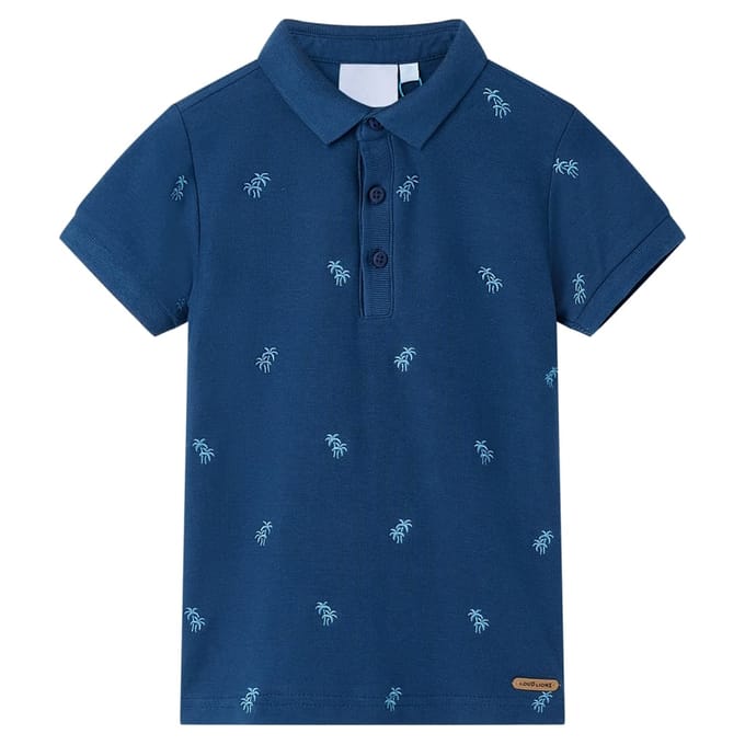 vidaXL Kinderpoloshirt 104 donkerblauw