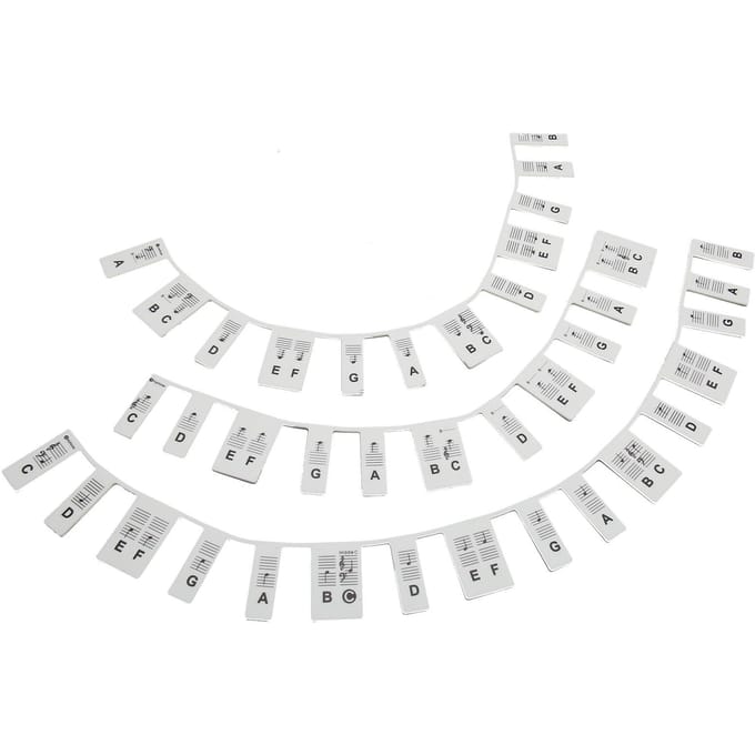 Autocollants pour Clavier de Piano Design Amovible 88 Touches Noir Imperméable Réutilisable Silicone Notes de Piano white