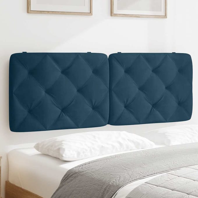 vidaXL - Hoofdbordkussen - 140 - cm - fluweel - blauw