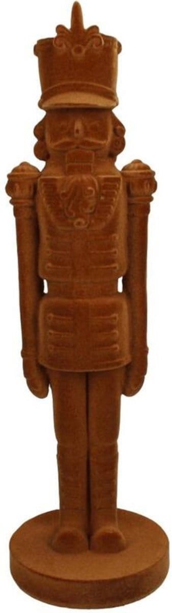 Ornament - Notenkraker bruin fluweel middel