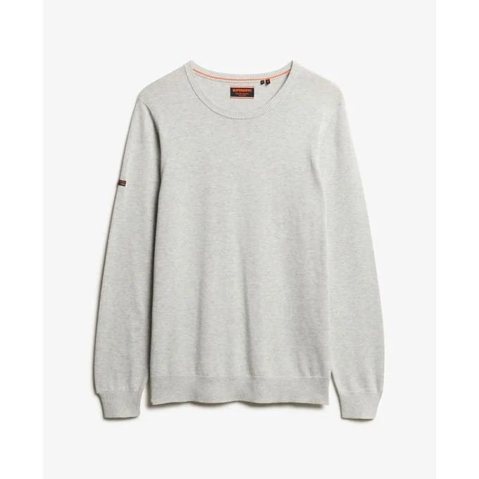 Superdry - Essentials lichtgewicht gebreid sweatshirt met ronde hals - Heren - Sweaters