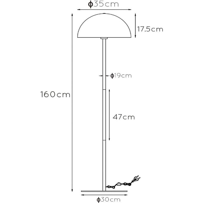 Lucide SIEMON - Vloerlamp - Ø 35 cm - 1xE27 - Blauw