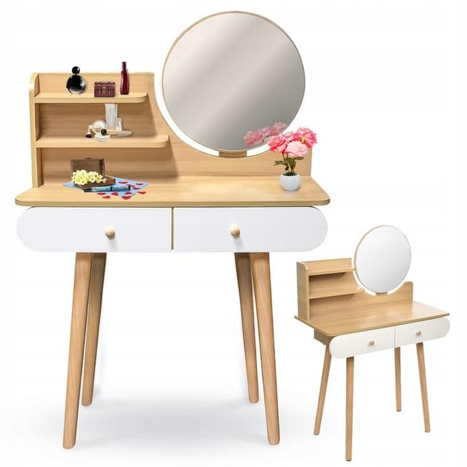 Kaptafel met spiegel SCANDI cosmetics Scandinavisch