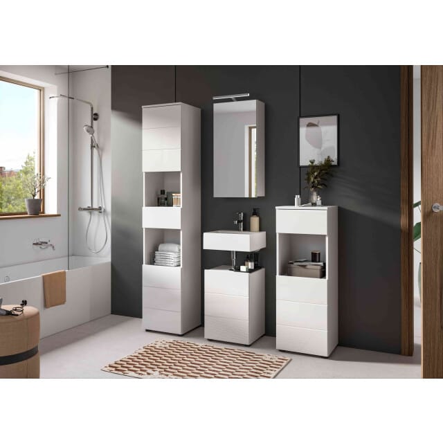 Vira staande kast wit hoogglans MDF TZ wit melamine - 34x38x106cm