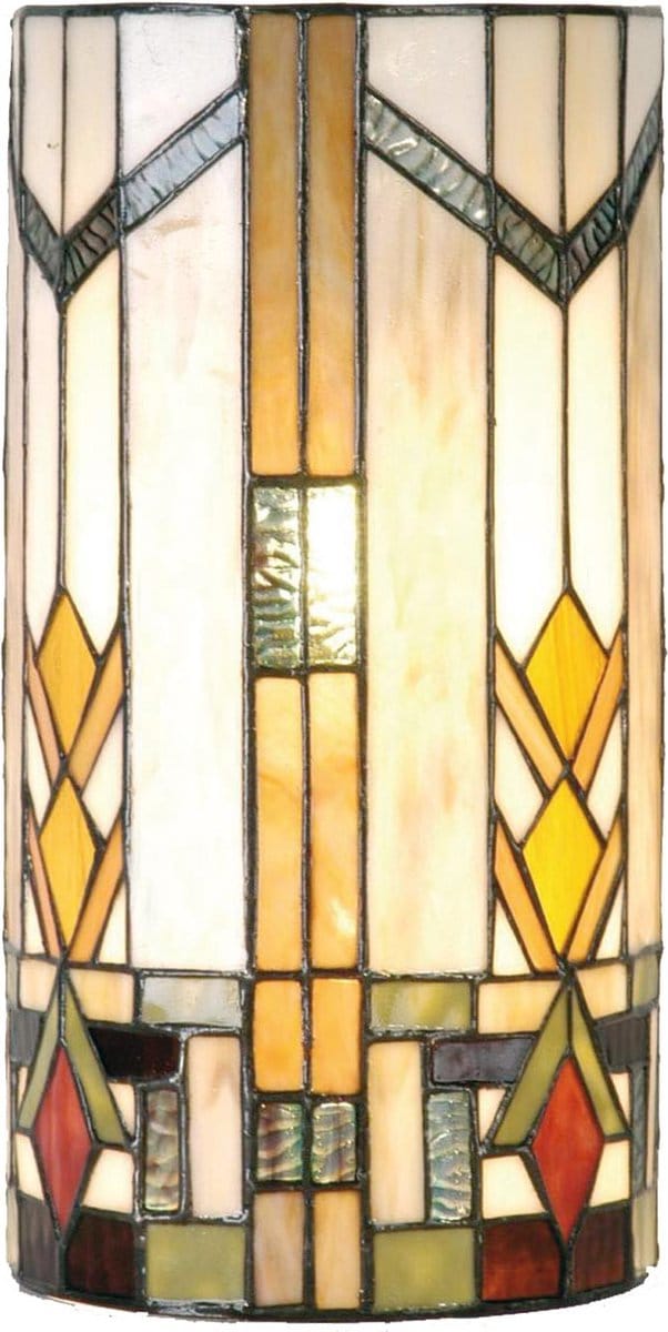 Lumilamp Wandlamp Tiffany 20x11x36 cm Beige Groen Glas