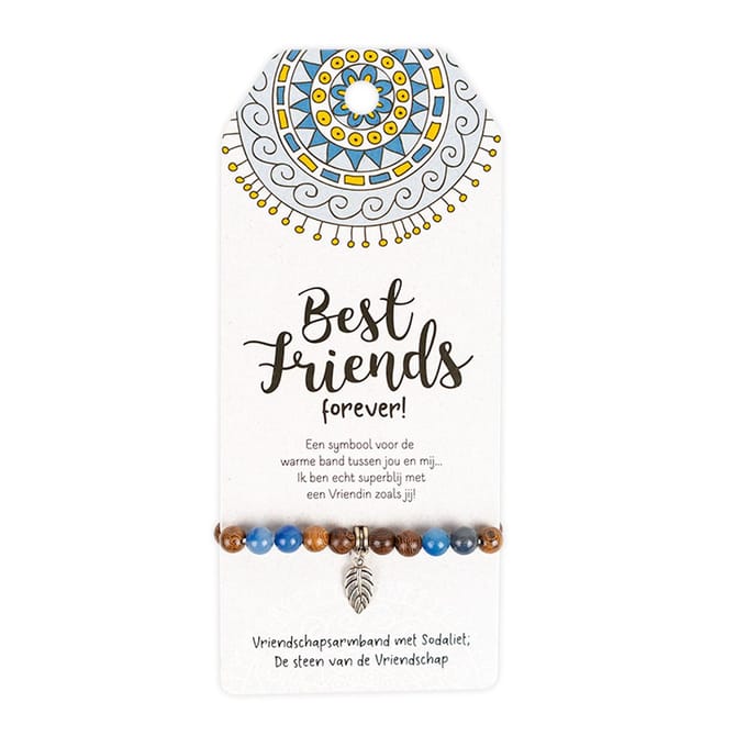 Vriendschapsarmband met sodaliet | Blauw | Best friends forever