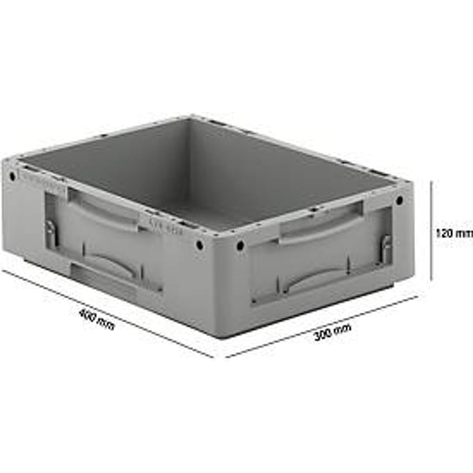 Eurobox serie LTB 4120, van PP, inhoud 10 l, zonder deksel, grijs