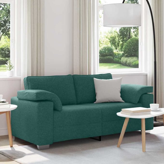 vidaXL - Loveseat - Donkergroen - 180 - cm - Stof