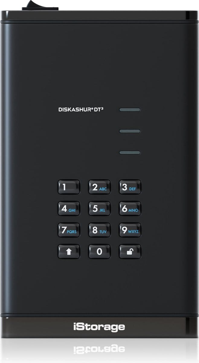 iStorage diskAshur DT3 HDD – externe harde schijf – 8TB – USB – 256-bit – Zwart