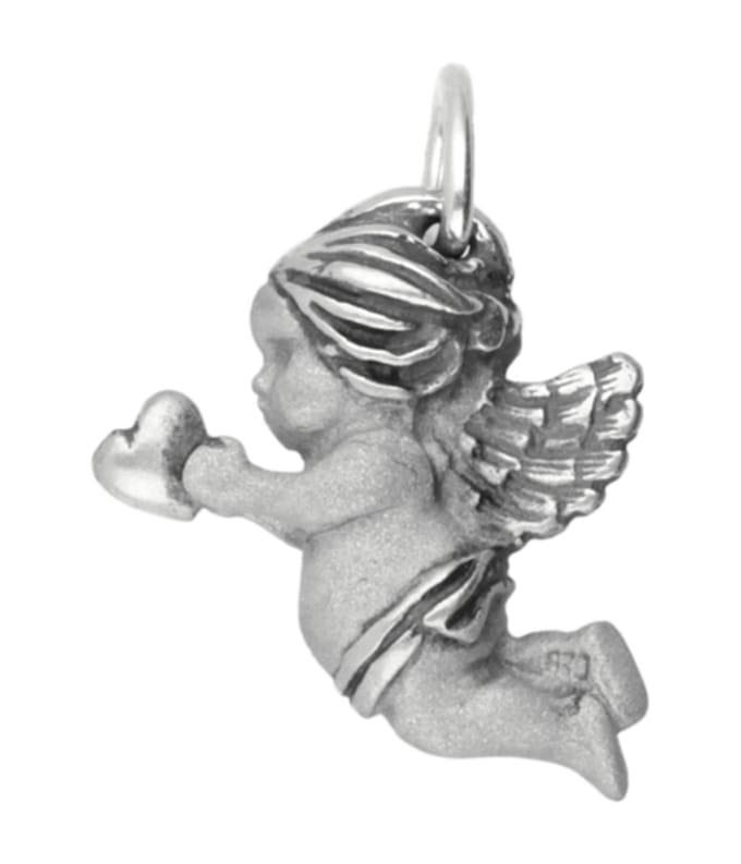 Zilveren Engel met hart Art Nouveau Jugendstil hanger