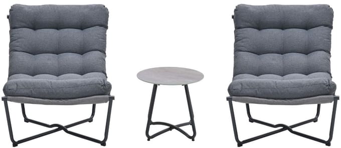 Danzig relaxstoelen set - carbon black - mystic grijs