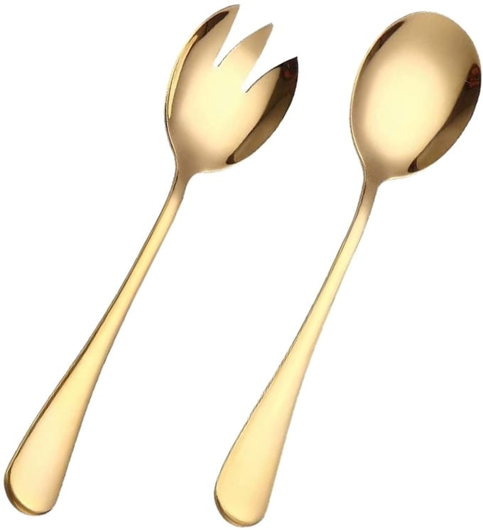 Dailygoods - Gouden Saladebestek Set - 2-delig, Vaatwasmachinebestendig