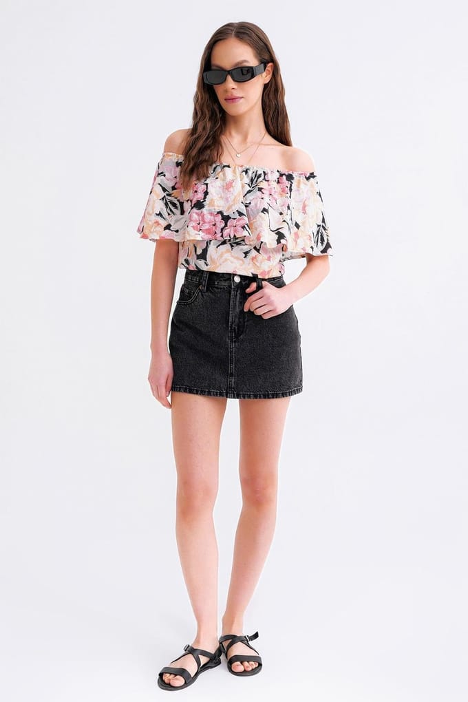 Bloemmotief Off-Shoulder Blouse