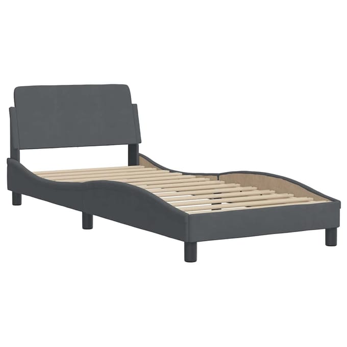 vidaXL - Bedframe - "Dover" - 90x200 - cm - fluweel - donkergrijs