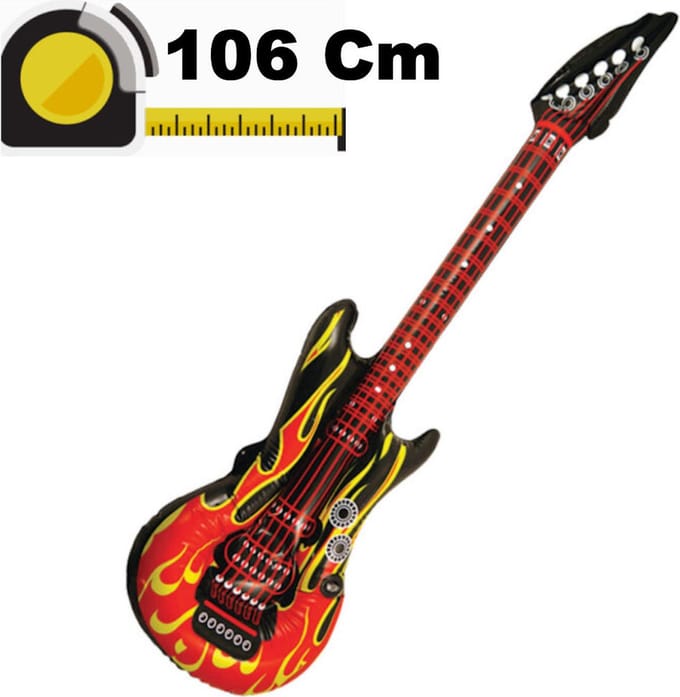 Opblaasbare vlammen Gitaar - 106 cm