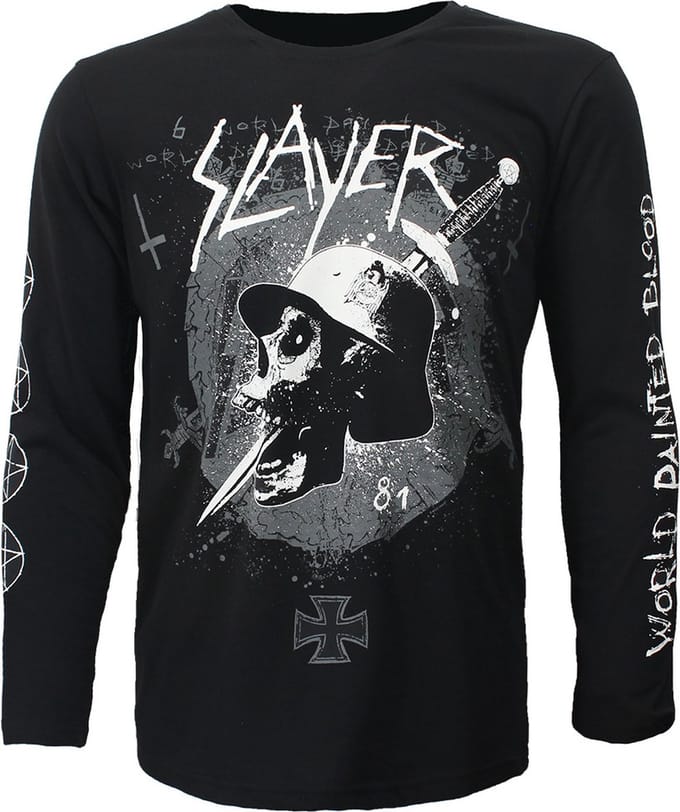 Slayer Soldier Skull Dagger Longsleeve T-Shirt - Officiële Merchandise - M