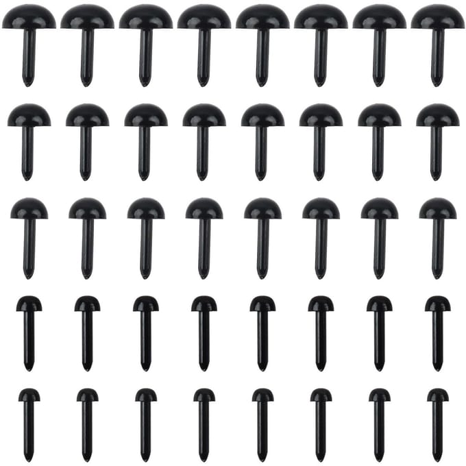Dailygoods- Knutselogen 200 Stuks - Kunststof Ogen - Mini Ogen 3/4/5/6/8 mm - Doe-het-zelf Accessoires - Geschikt voor Knutselprojecten - Poppenogen