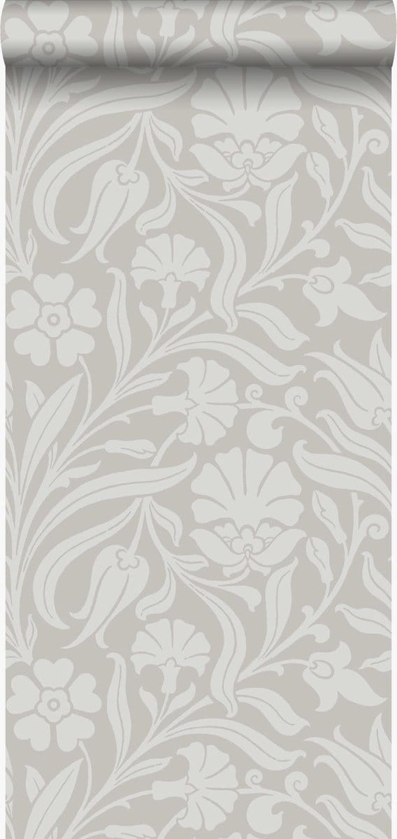 Origin Wallcoverings behang bloemen grijs - 53 cm x 10.05 m - 346636