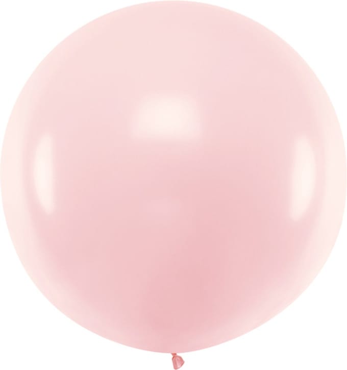 PARTYDECO - Gigantische lichtroze latex ballon 1 meter
