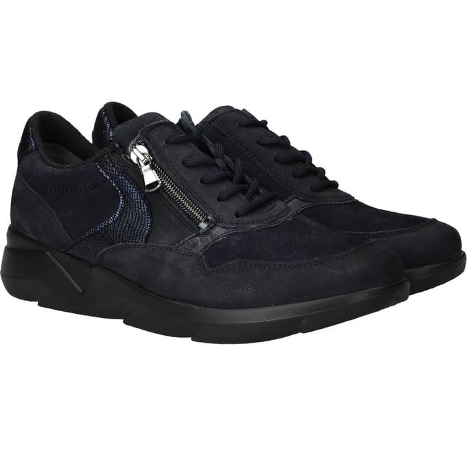 Waldläufer K Funky Sneakers - Suède - Dames - Blauw - Maat 39
