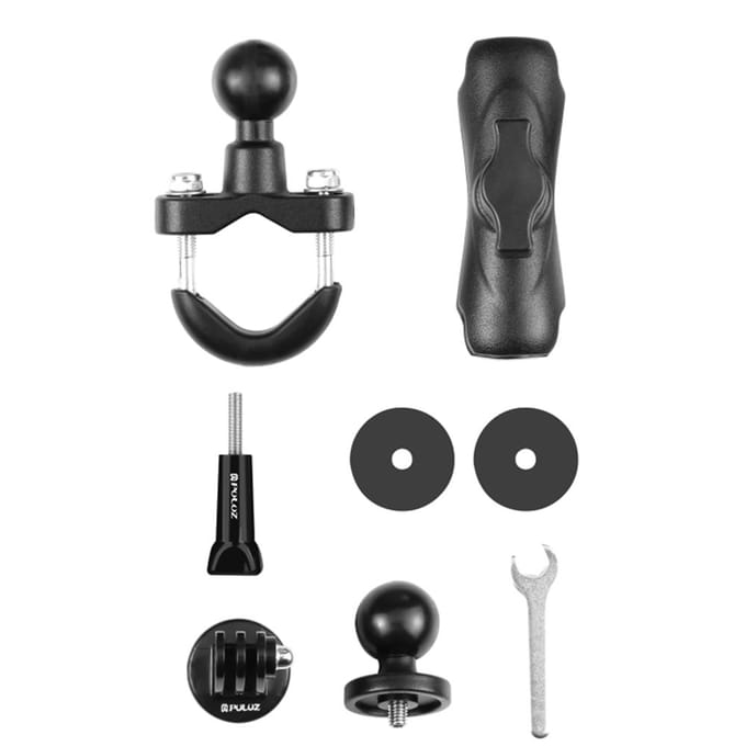 PULUZ PU701B Motorfiets Fiets Stuur Montagebeugel Motorfiets Fiets Camera Houder 1/4 Inch Schroef zwart