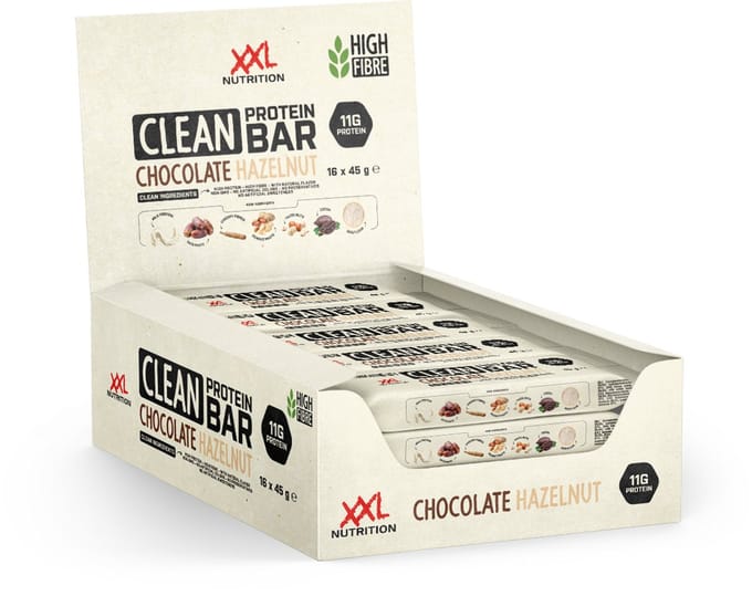 XXL Nutrition - Clean Protein Bar - Chocolade Hazelnoot - Eiwitreep - 16 Stuks