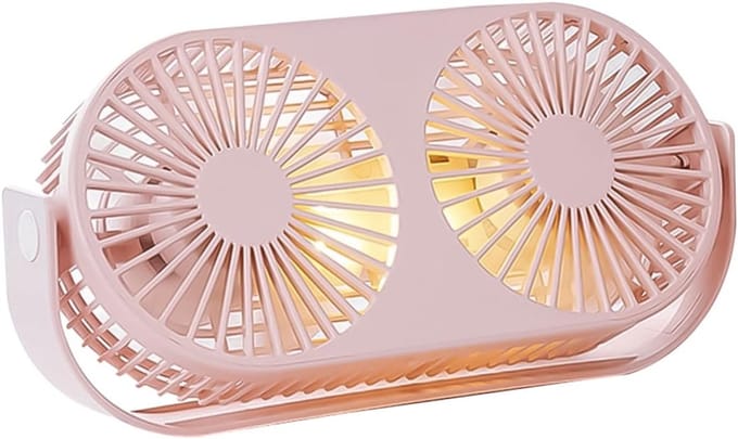 VHV - Bureauventilator - usb bureauventilator - USB oplaadbaar, met LED verlichting - voor kantoor, slaapkamer, thuiswerken