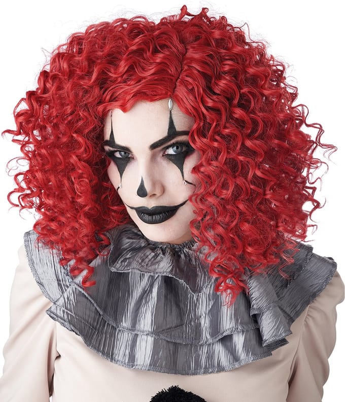 Vegaoo - Rode clownpruik voor volwassenen