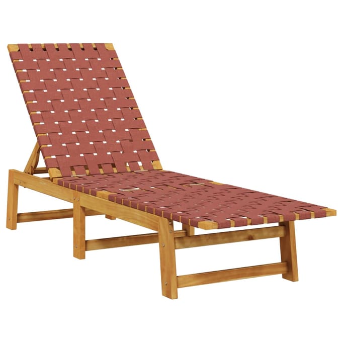 vidaXL - Ligbedden - 2 - st - massief - acaciahout - en - stof - rood